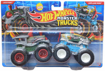 Hot Wheels Monster Trucks Loco Punk vs Airplane Mode, Demolition Doubles 2025 1:64 Scale die cast