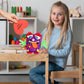 4E's Novelty DIY Monster Valentines Card Box Craft Kit - Makes 1 Valentines Day Crafts for Kids, Valentine Mailbox for Classroom Exchange Party