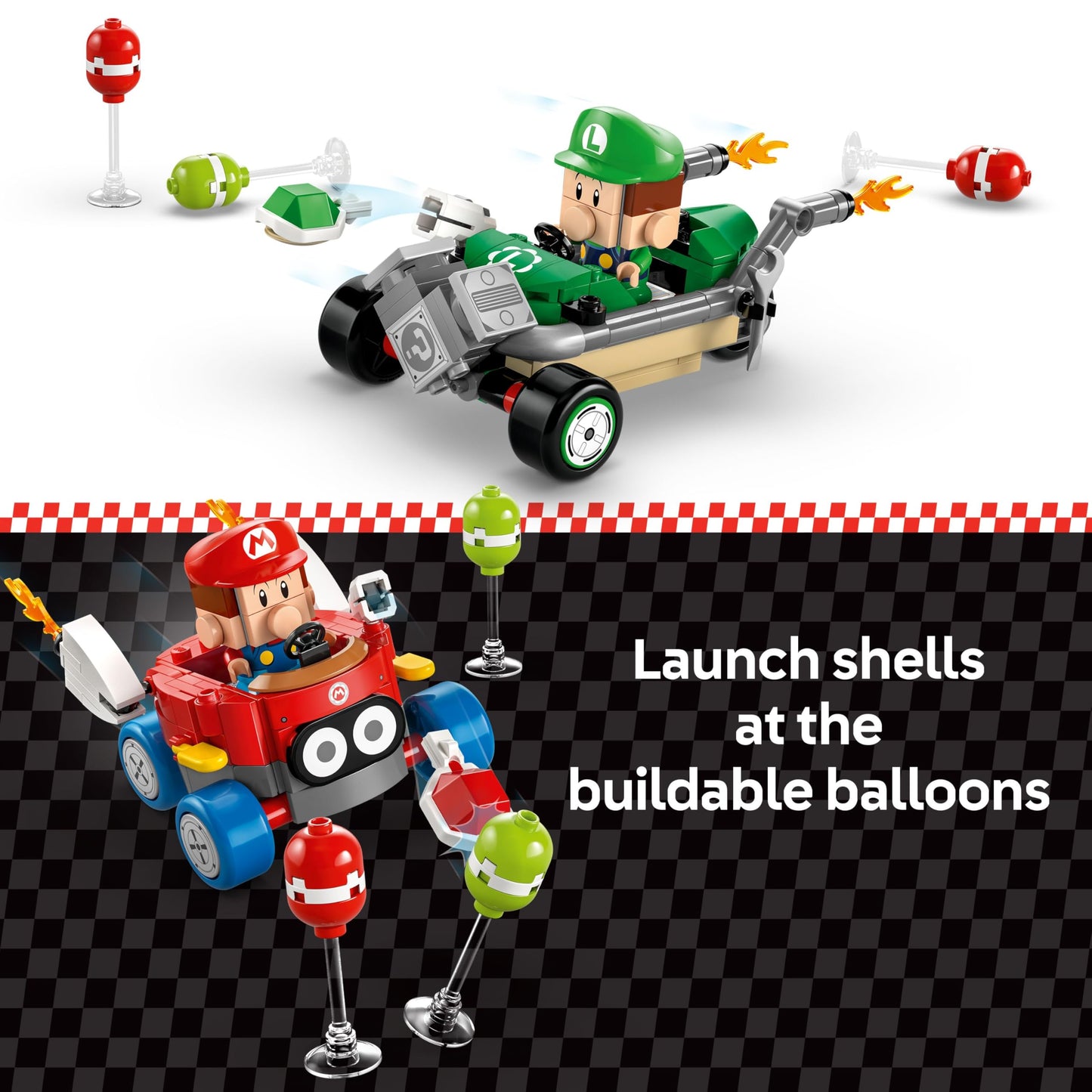 LEGO Super Mario: Mario Kart Baby Mario vs. Baby Luigi - Collectible Toy Building Set for Kids, Boys and Girls, Ages 8+ - Nintendo Toy for Fans - Gift