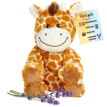 Flirty Giraffe - Microwavable & Weighted Plush Stuffed Animal - Heated Plushie for Warmth - Cute, Soft, Cozy Toy for Adults & Children (Boys, Girls