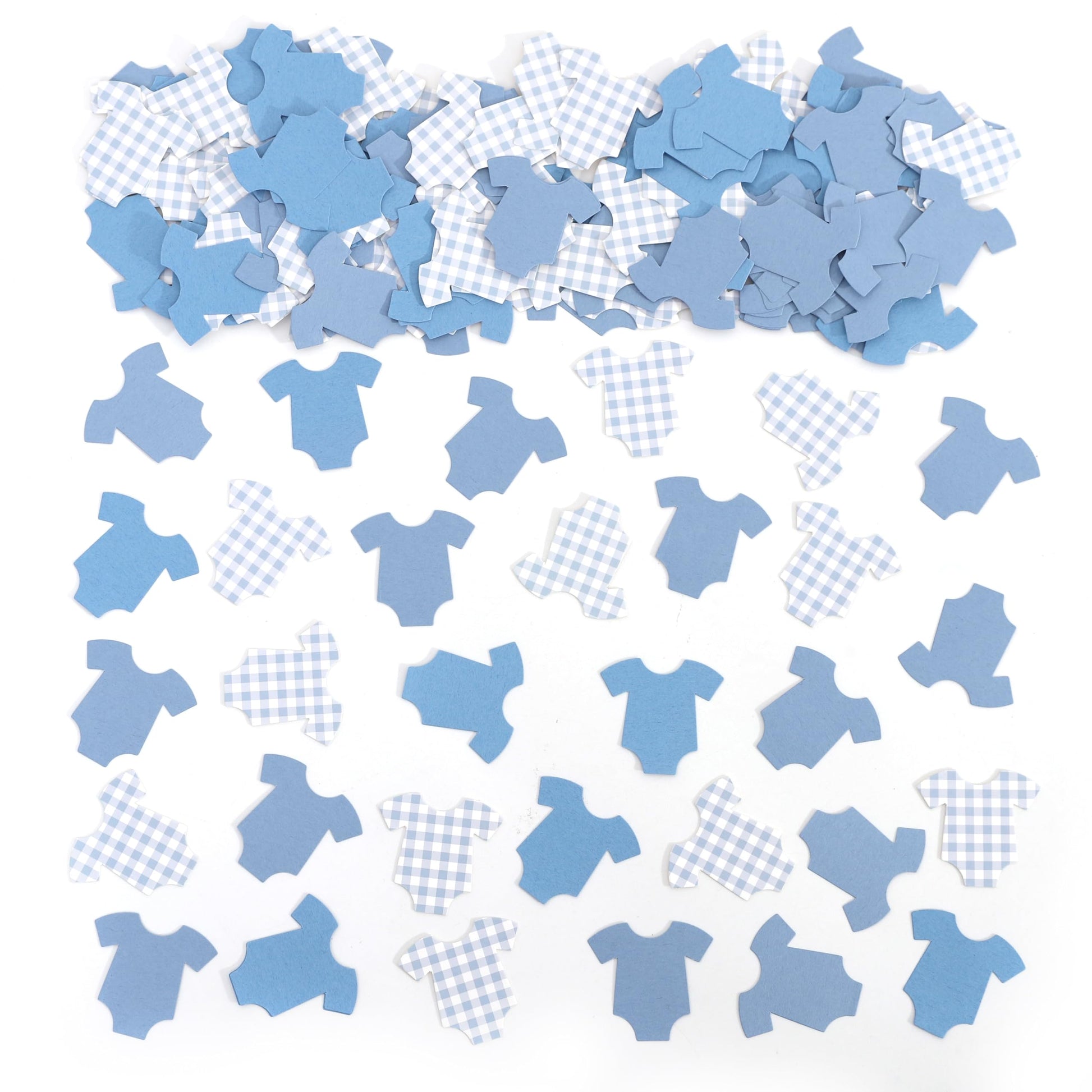 Blue Bodysuit Confetti - Blue Gingham Baby Shower Confetti,Baby Shower Decoration,Boy/Girl Onsie Decor (blue-1)
