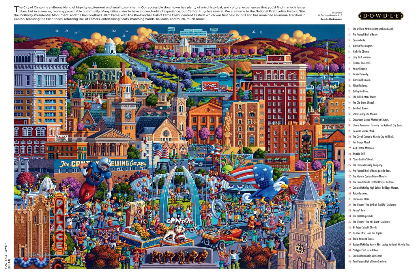 Buffalo Games - Eric Dowdle Football Town - 1000 Piece Puzzle for Adults