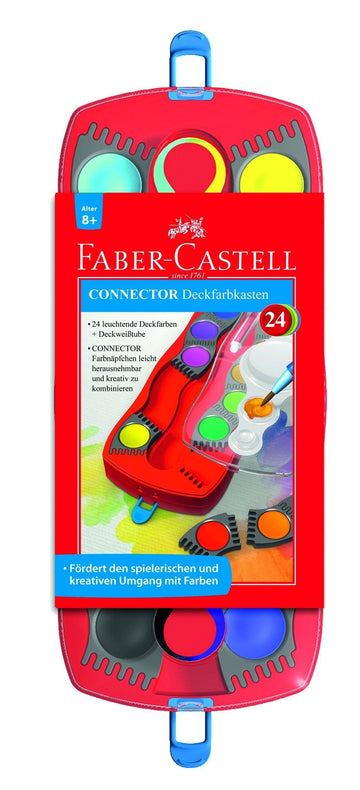 Faber-Castell Connector Watercolor Paint Set for Kids - 24 Water Paints, Watercolors Paint for Kids (Ages 6+)