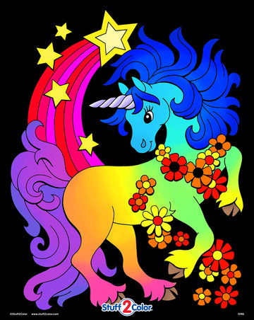 Stuff2Color Star Unicorn - Fuzzy Coloring Poster - All Ages Coloring for Kids, Toddlers, Teens, and Adults (Great for Arts and Crafts Coloring Time