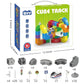 81PCS 3D Building Cube Track - Magical Track Train USB Rechargeable, DIY Race Car Track Building Kits with Signs,Rail Cube Magnetic Monorail, STEM