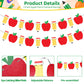 2 Pack Apple Pencil Garland Banner for Back to School Decorations, Pre-Strung Glitter Classroom Kindergarten Hanging Decor for Teacher Appreciation