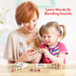 Coogam Wooden Reading Blocks Short Vowel Rods Spelling Games, Flash Cards Turning Rotating Letter Puzzle for Kids, Site Words Montessori Spinning