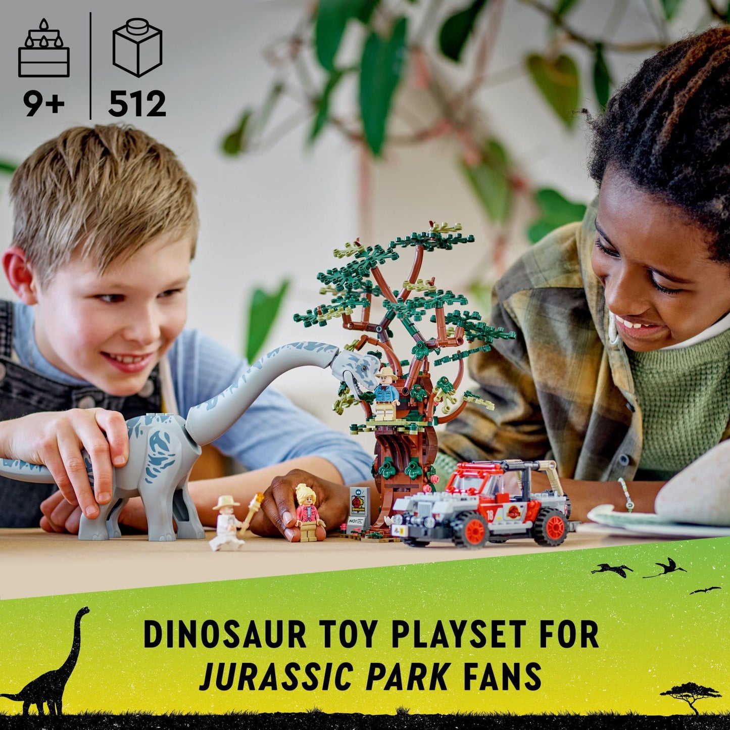 LEGO Jurassic World Brachiosaurus Discovery 76960 Jurassic Park 30th Anniversary Dinosaur Toy; Featuring a Large Dinosaur Figure and Brick Built Jeep