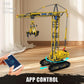 Mould King 17059 Technology Tower Crane Fixture Building Blocks Kit, APP Remote Control Crane Toys, Heavy Crane Model Blocks Set with Motor Toy (1731