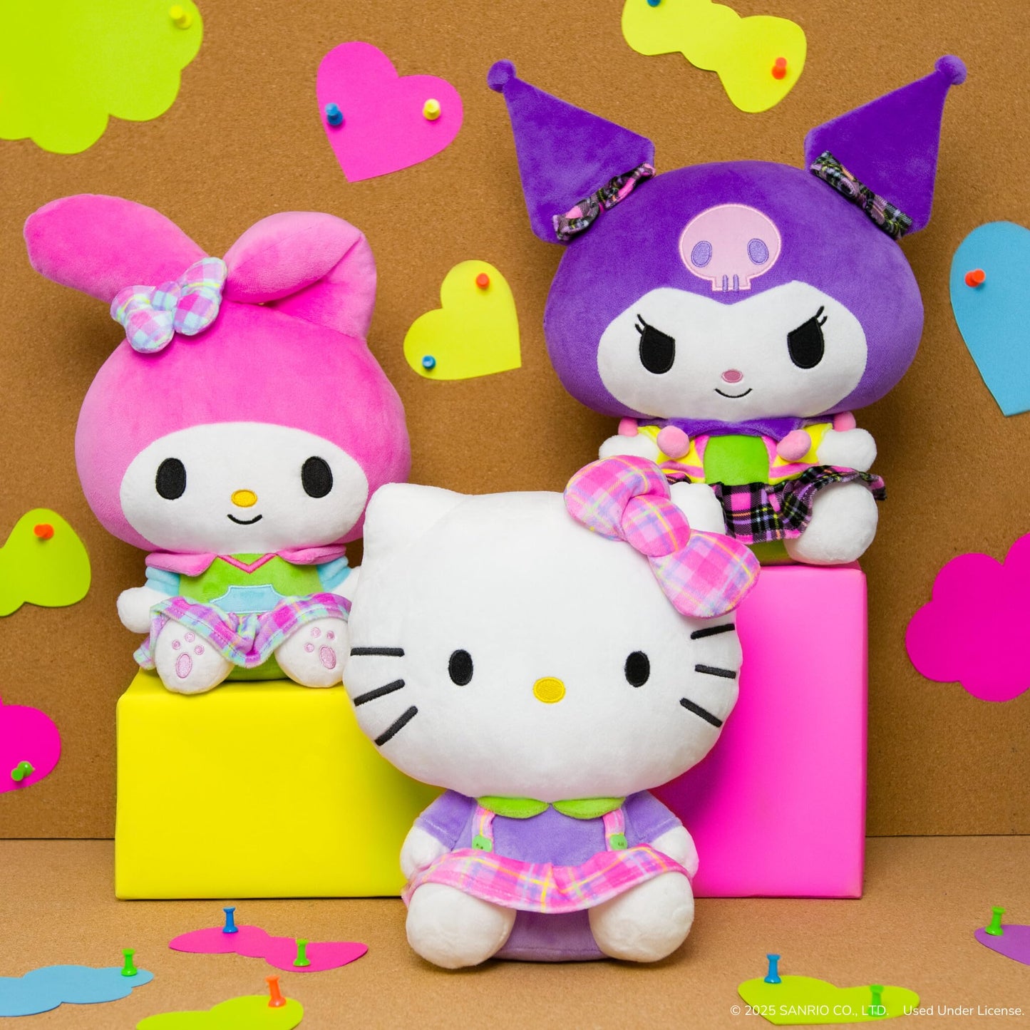 Hello Kitty and Friends, 12-Inch Hello Kitty Neon Plush - Officially Licensed Sanrio Product from Jazwares - Ages 6+