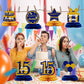 9Pcs Happy 15th Birthday Honeycomb Centerpieces Decorations fo Boy Blue Gold 15 Birthday Party Supplies Blue 15 Years old Fifteen Birthday Table