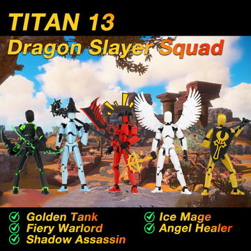 Titan 13 Action Figure Assembly Completed, 5-PACK 3D Printed T Dummy 13