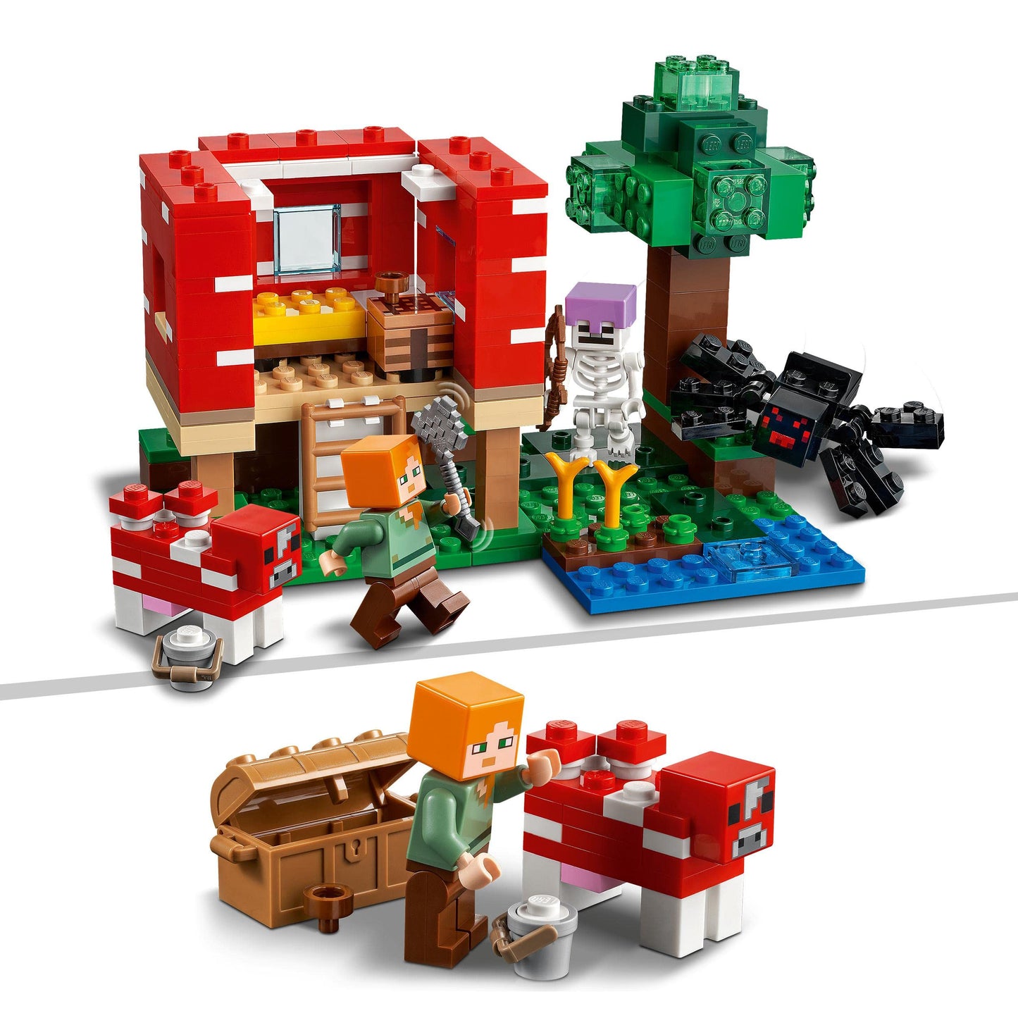LEGO 21179 Minecraft The Mushroom House Building Toy Set for Children from 8 Years Old, Gift Idea with Figures