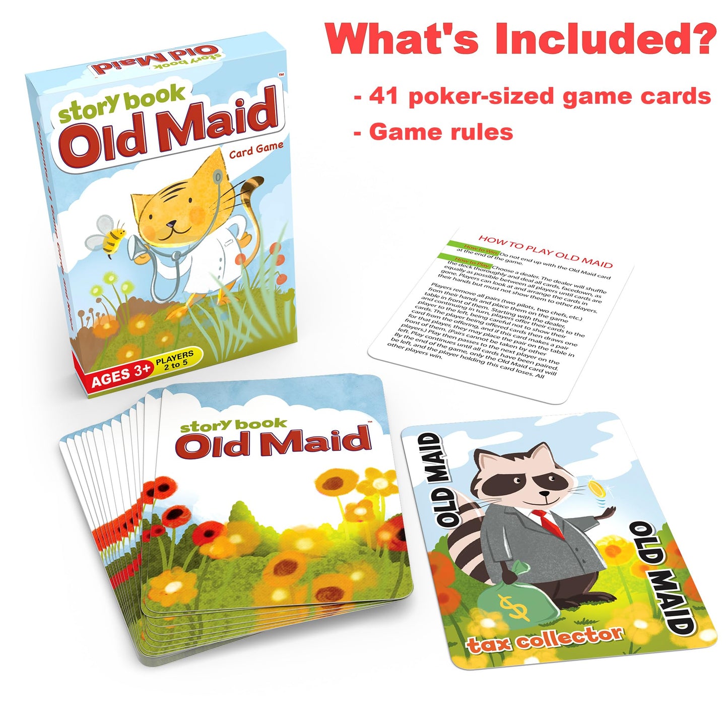 Arizona GameCo Story Book Old Maid, a Family Card Game for Kids Age 3 and Up - No Reading Required to Play - a Super Cute Classic for Families