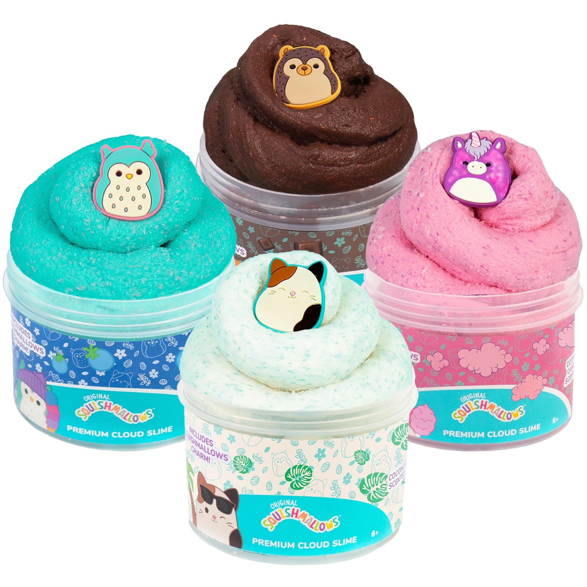 Original Squishmallows Premium Cloud Slime - 4-Pack Scented Slimes