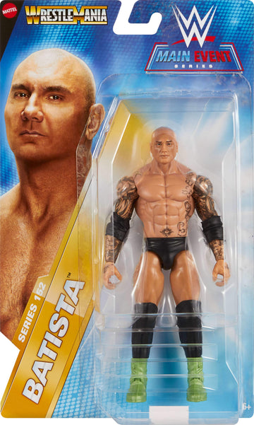 Mattel WWE Batista Action Figure, Main Event Series #152 6-inch Collectible with 10 Articulation Points & Life-Like Look