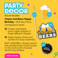 Big Dot of Happiness Cheers and Beers Happy Birthday - Birthday Party Centerpiece Sticks - Table Toppers - Set of 15