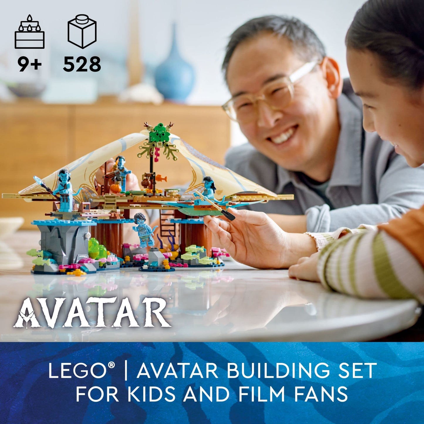Lego Avatar: The Way of Water Metkayina Reef Home 75578, Building Toy Set with Village, Canoe, Pandora Scenes, Neytiri and Tonowari Minifigures, Movie