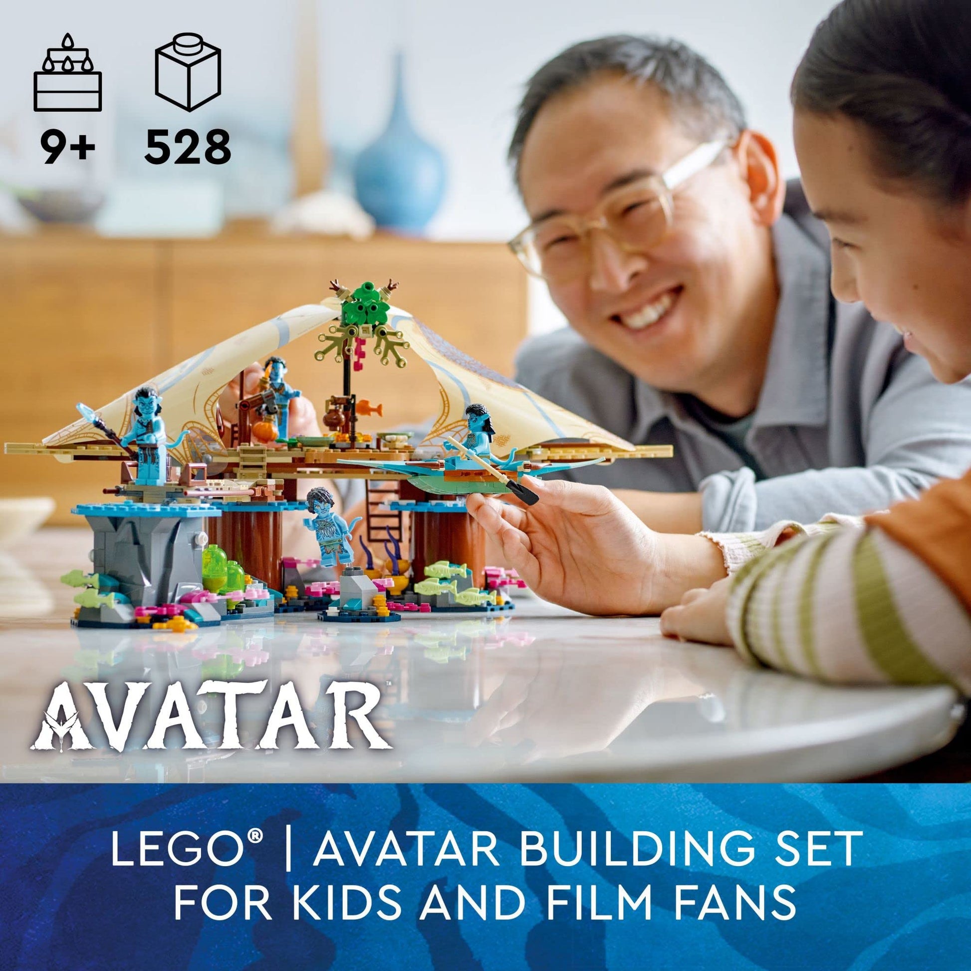 Lego Avatar: The Way of Water Metkayina Reef Home 75578, Building Toy Set with Village, Canoe, Pandora Scenes, Neytiri and Tonowari Minifigures, Movie