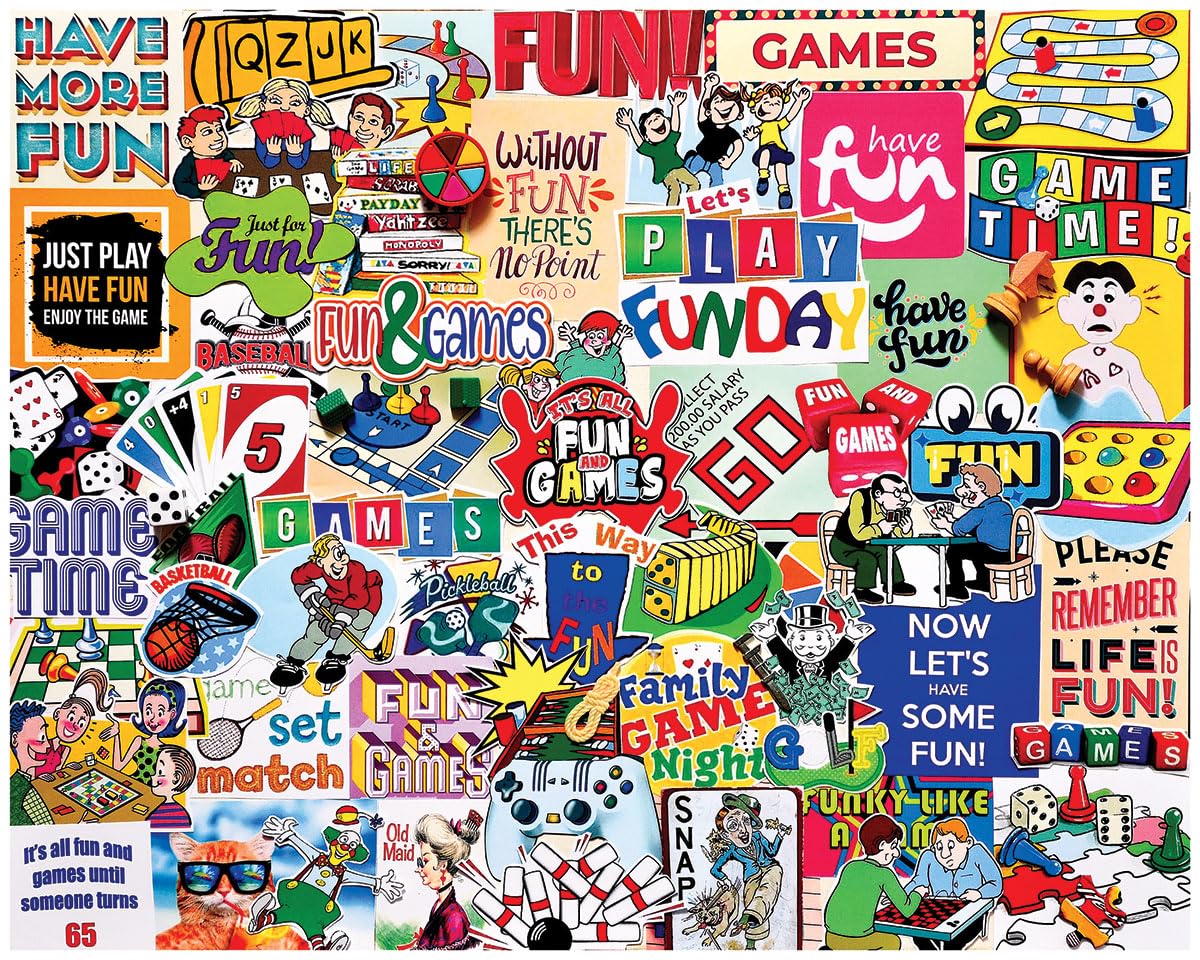 White Mountain 1000 Piece Jigsaw Puzzle, It's All Fun & Games