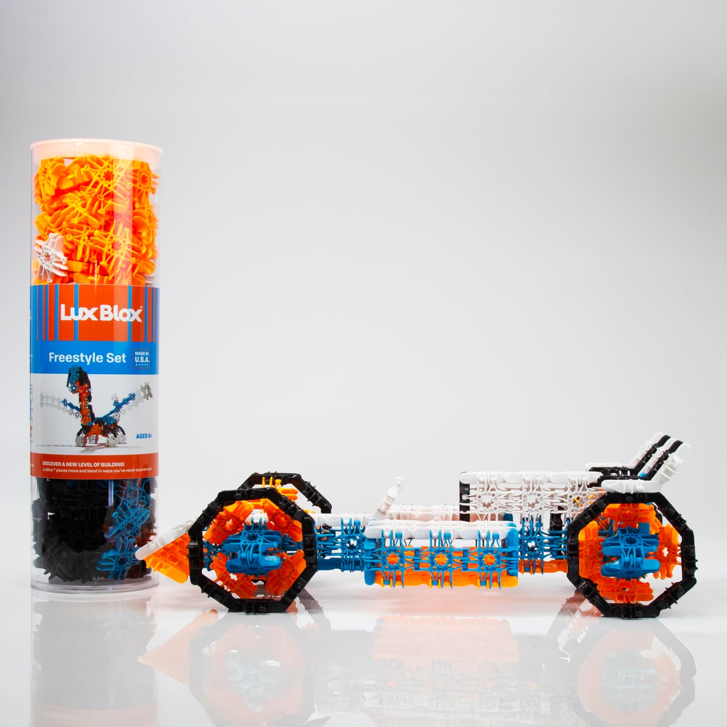 Lux Blox Freestyle Set 166 Pieces. Building Blocks for Boys and Girls, Develop Gross Motor Skills, Learn Science and Engineering. Gift Option Children