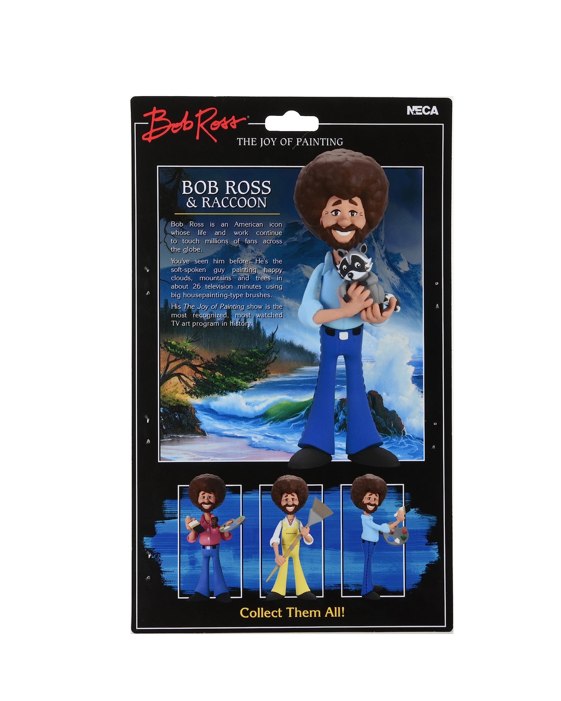 NECA Toony Classics: Bob Ross with Raccoon 6-Inch Action Figure