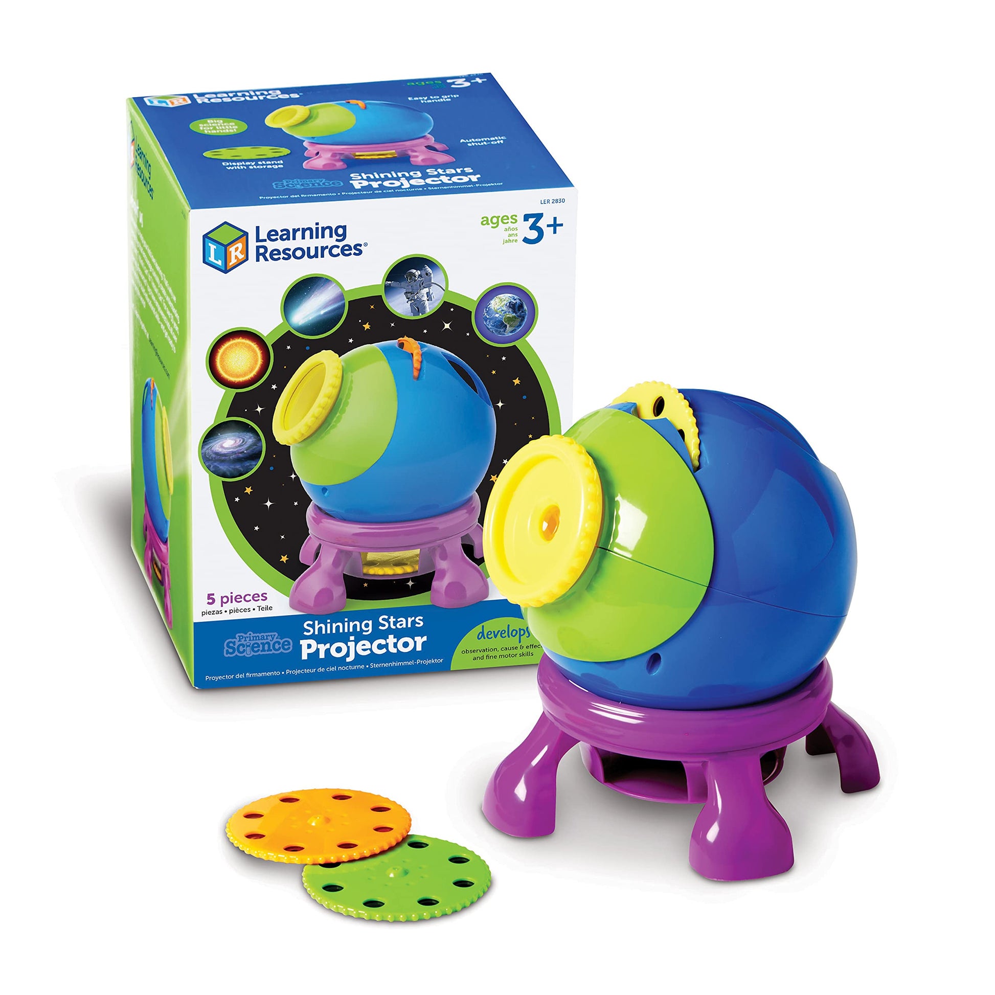 Learning Resources Shining Stars Projector - Space and Planets Exploration for Kids, Astronomy Toys, Toddlers Stargazing Toy, Glow in the Dark Stars