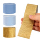 Light-Dusty Blue Gold Party-Decorations Streamers - 9 Rolls Birthday Baby Bridal Shower Wedding Crepe Tissue Paper Streamer Bachelorette Engagement