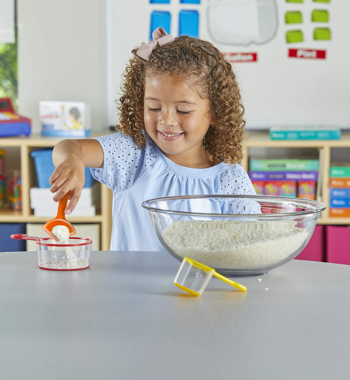 hand2mind Rainbow Fraction Measuring Cups, Kids Montessori Kitchen Tools, Toddler Cooking Tools, Sensory Table Materials, Fraction Manipulatives,