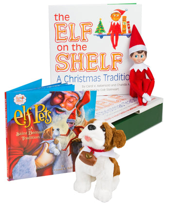 The Elf on the Shelf: A Christmas Tradition - Blue Eyed North Pole Elf Boy with Elf Pets: A Saint Bernard Tradition