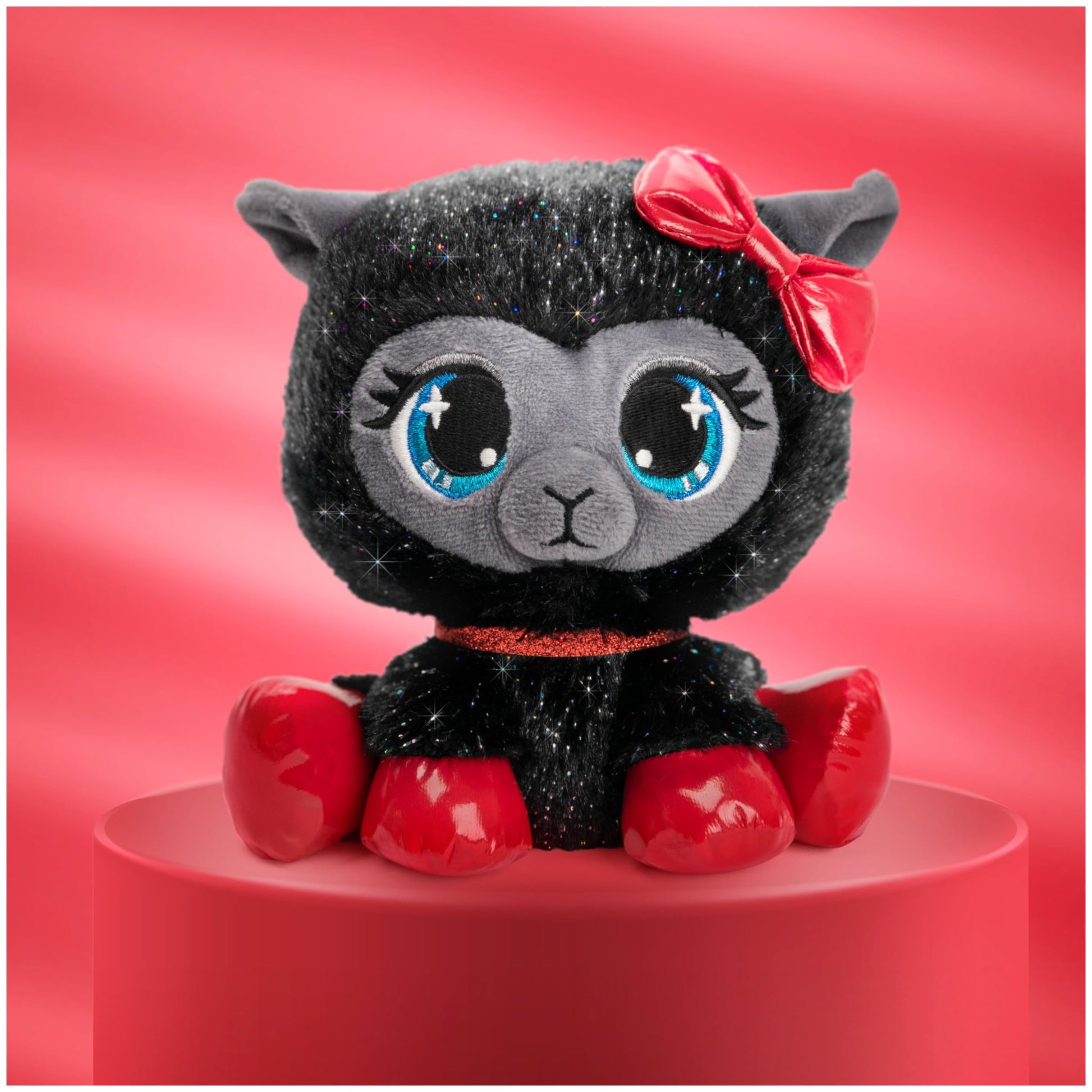 GUND P.Lushes Designer Fashion Pets Special-Edition Ba-Bah Noir Llama Premium Stuffed Animal, Black and Red, 6”