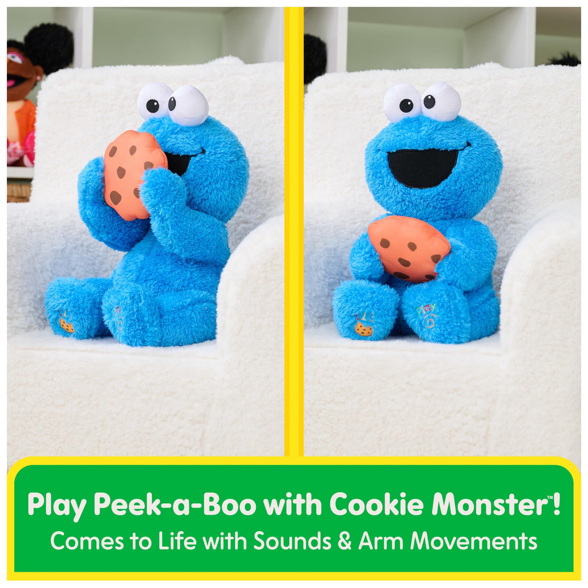 GUND Sesame Street Peek-a-Boo Cookie Monster 13” Plush Toy for Ages 1+
