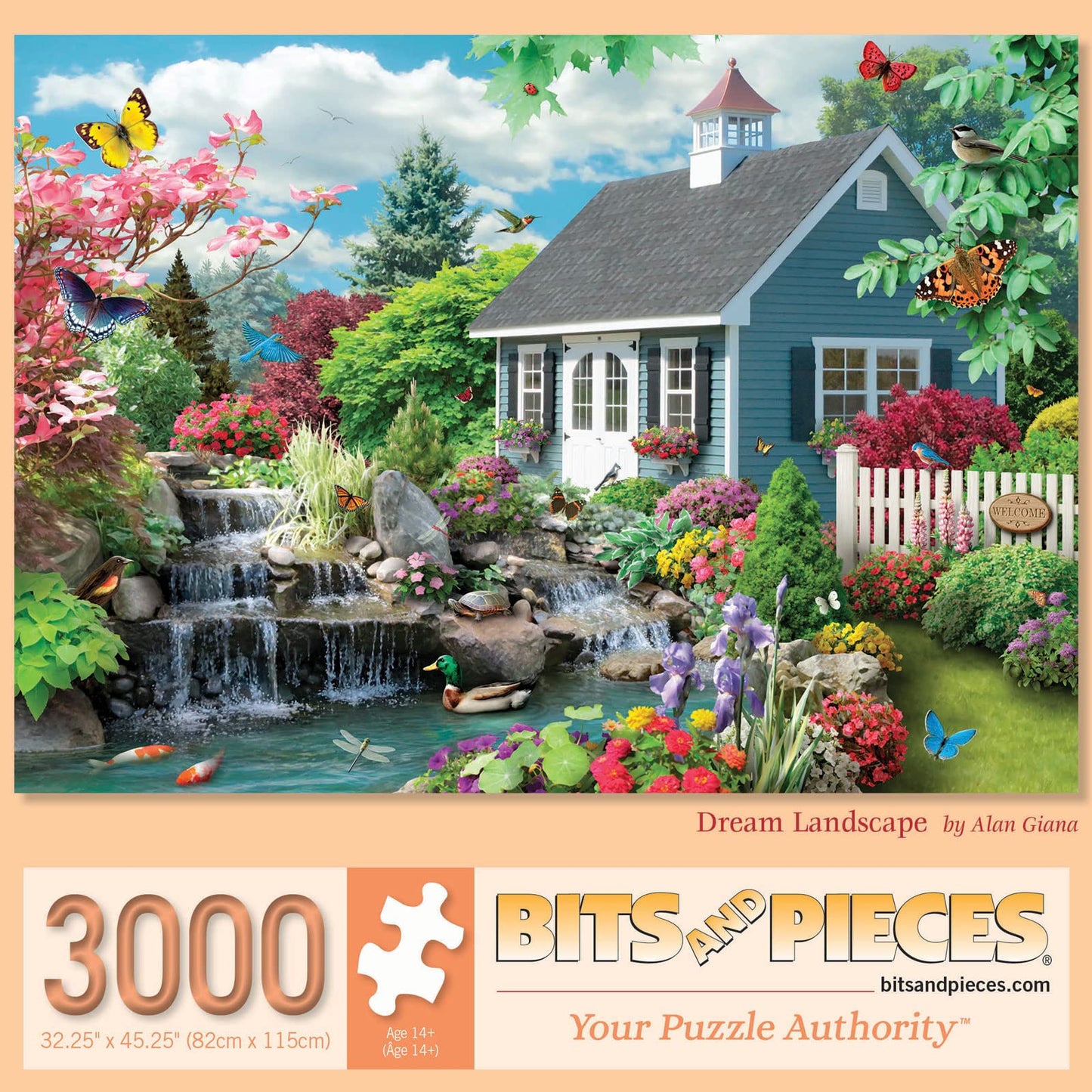 Bits and Pieces - 3000 Piece Jigsaw Puzzle for Adults - Dream Landscape - Spring Scene Jigsaw Puzzle by Artist Alan Giana, Completed Puzzle Size: 32"