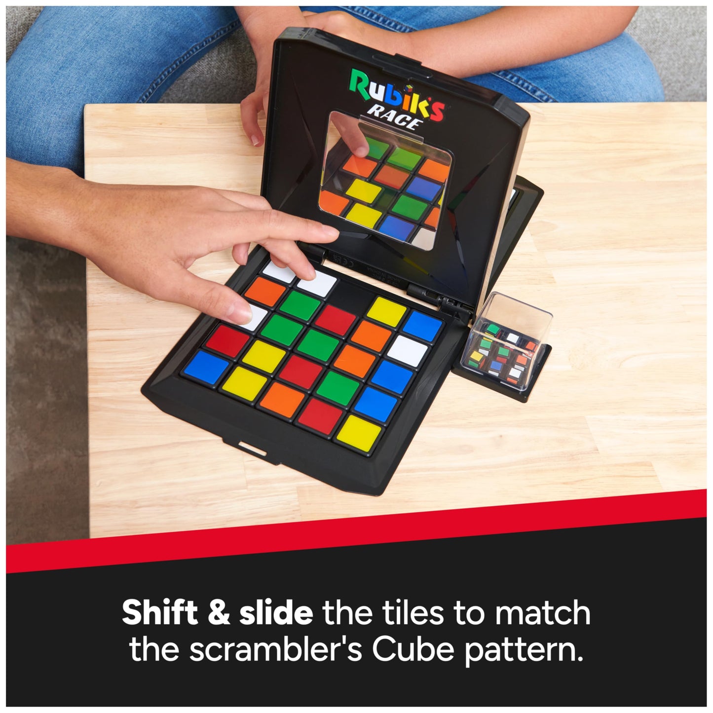 Rubik’s Cube, Rubik's Race, Classic Fast-Paced Puzzle Strategy Sequence Board Game, Problem-Solving Brain Teaser, Color-Matching Game, 2 Players