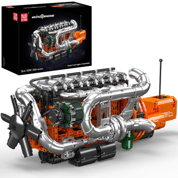 Mould King Heavy Truck Engine with Transmission, Engine Model Kit that Runs, Engines Building Blocks Set for Adults with Battery and Motor, STEM Toy