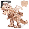 MIEBELY 3D Wooden Puzzles for Adults - T-Rex Dinosaur Model Kits can Walk and Roar, Mechanical Dinosaur STEM Toys for Boys Kids Ages 8-10-12-14, 3-D