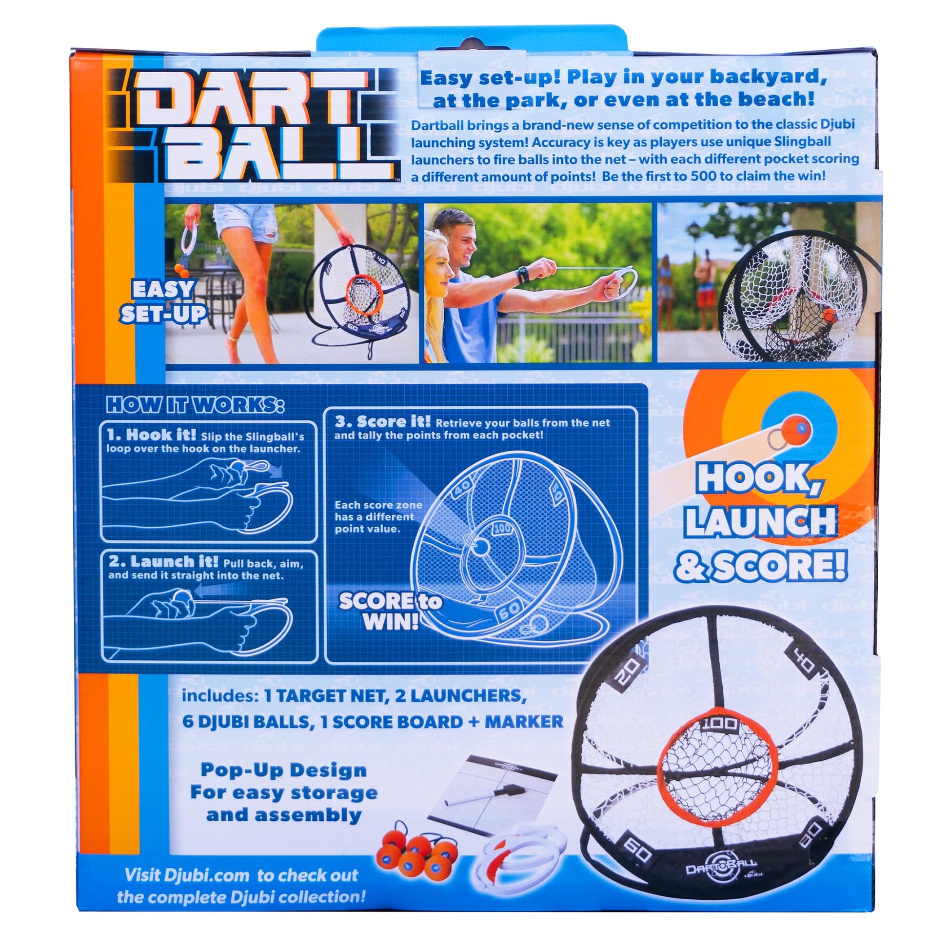 Djubi Dartball, Best Gifts for Kids and Teens All Ages 8 & Up - Slingshot Outdoor Beach, Lawn, & Tailgating Family Game - Toys Gifts for 8 9 10 11 12