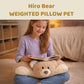 Pillow Pets Weighted Hiro Bear - 3.5 lb Sensory Plush Comfort Companion, Textured Fleece Weighted for Calming Hugs, Relaxation, and Sleep Support