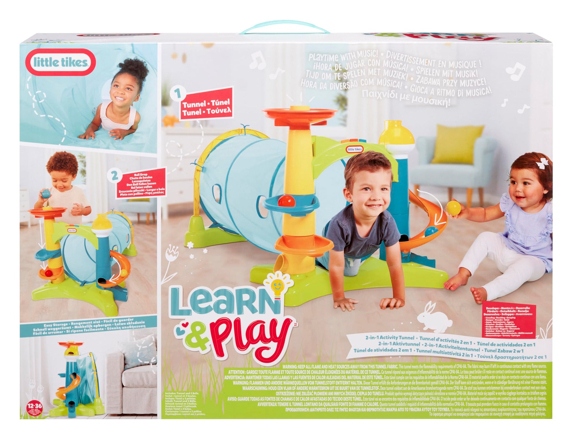 Little Tikes 2-in-1 Activity Tunnel, Indoor Outdoor Playset for Toddlers, Boys and Girls Ages 1-3 Years