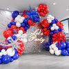 Red White and Blue Balloons Garland Arch Kit, 5 10 12 18 inch Red White Blue Confetti Latex Balloons for 4th of July Graduation Baseball Birthday