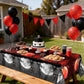 Joyhaven 3Pcs Stranger Birthday Party Decorations Tablecloth, Red and Black Disposable Plastic Table Covers Decors for Party Supplies Decor, 54 x