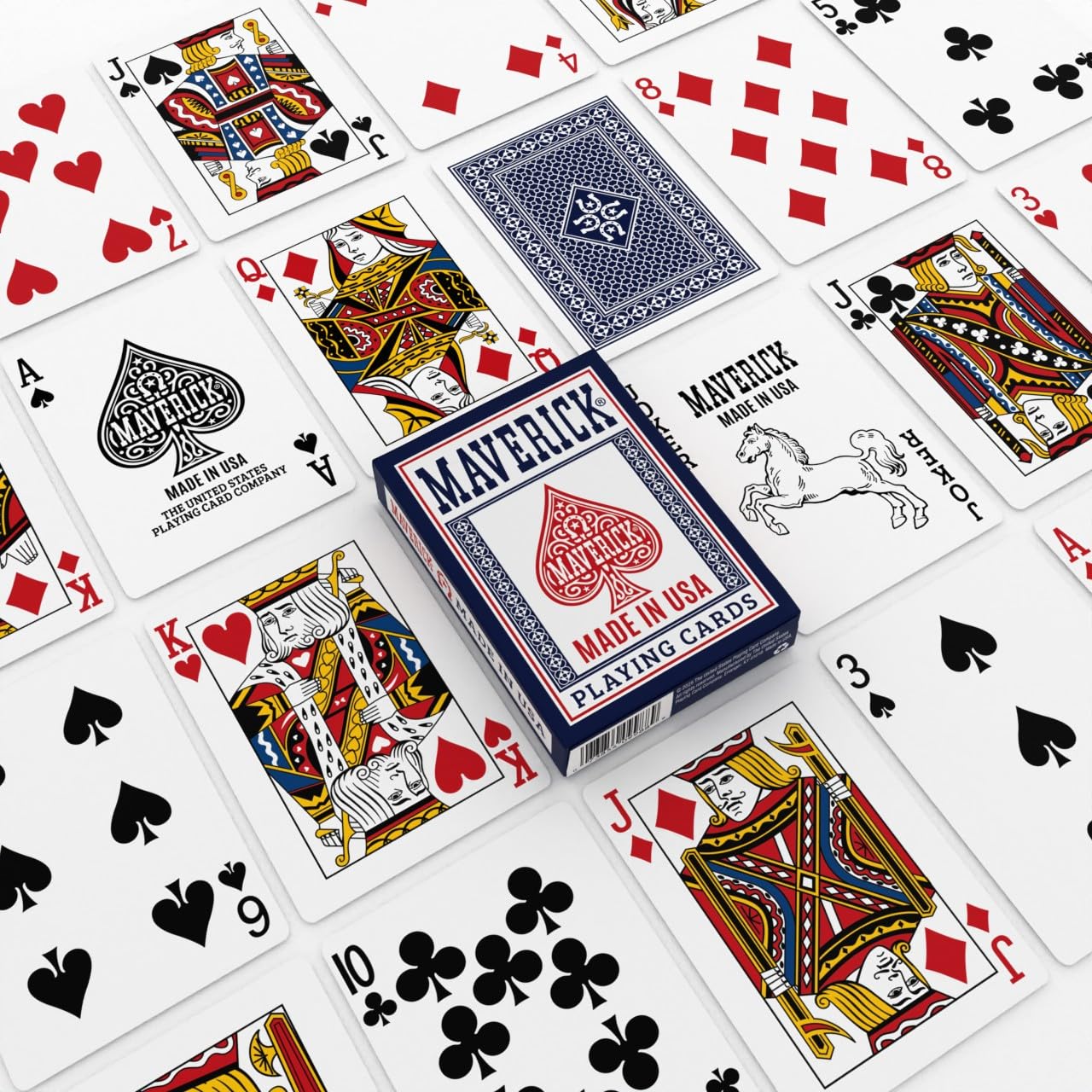 Maverick Playing Cards 12 Pack, Made in USA, New and Improved Quality, Standard Index, Red and Blue Decks, Bulk Playing Cards for Poker, Card Games