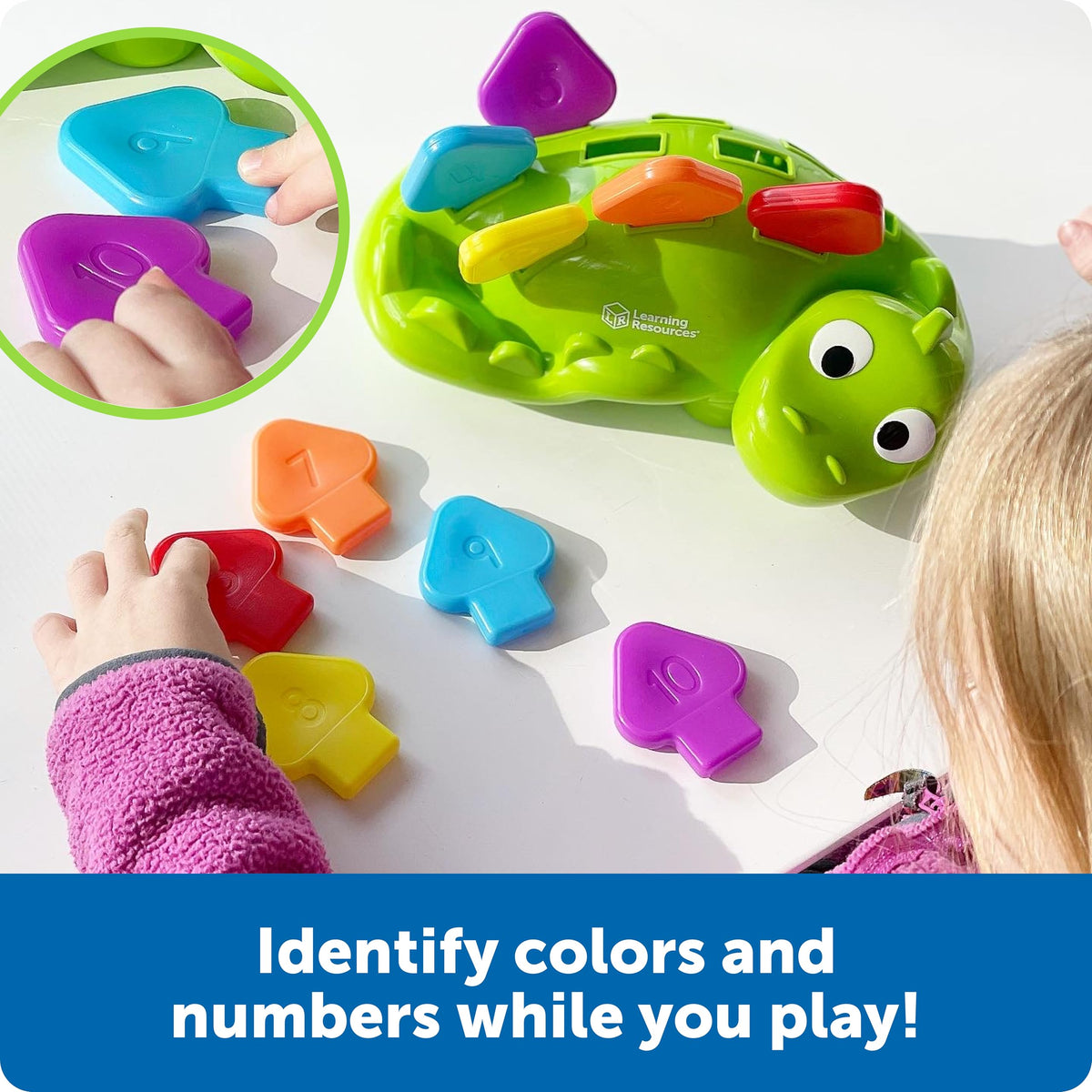 Learning Resources Steggy the Fine Motor Dino - 11 Pieces, Ages 18+ Months Toddler Learning Toys, Fine Motor and Sensory Toy, Toddler Montessori Toys,
