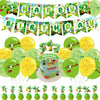 Yoshi Party Decorations,Yoshi Birthday Party Supplies Includes Banner - Cake Topper - 24 Cupcake Toppers - 18 Balloons