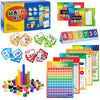 Excello Global Educational Math Kit - 315 Piece Set Includes Educational Posters, Flash Cards, Math Cubes, flip Chart, and Sliding fact Finders