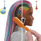 Barbie Leopard Rainbow Hair Doll (Brunette) with Color-Change Hair Feature, 16 Hair & Fashion Play Accessories Including Scrunchies, Brush, Fashion