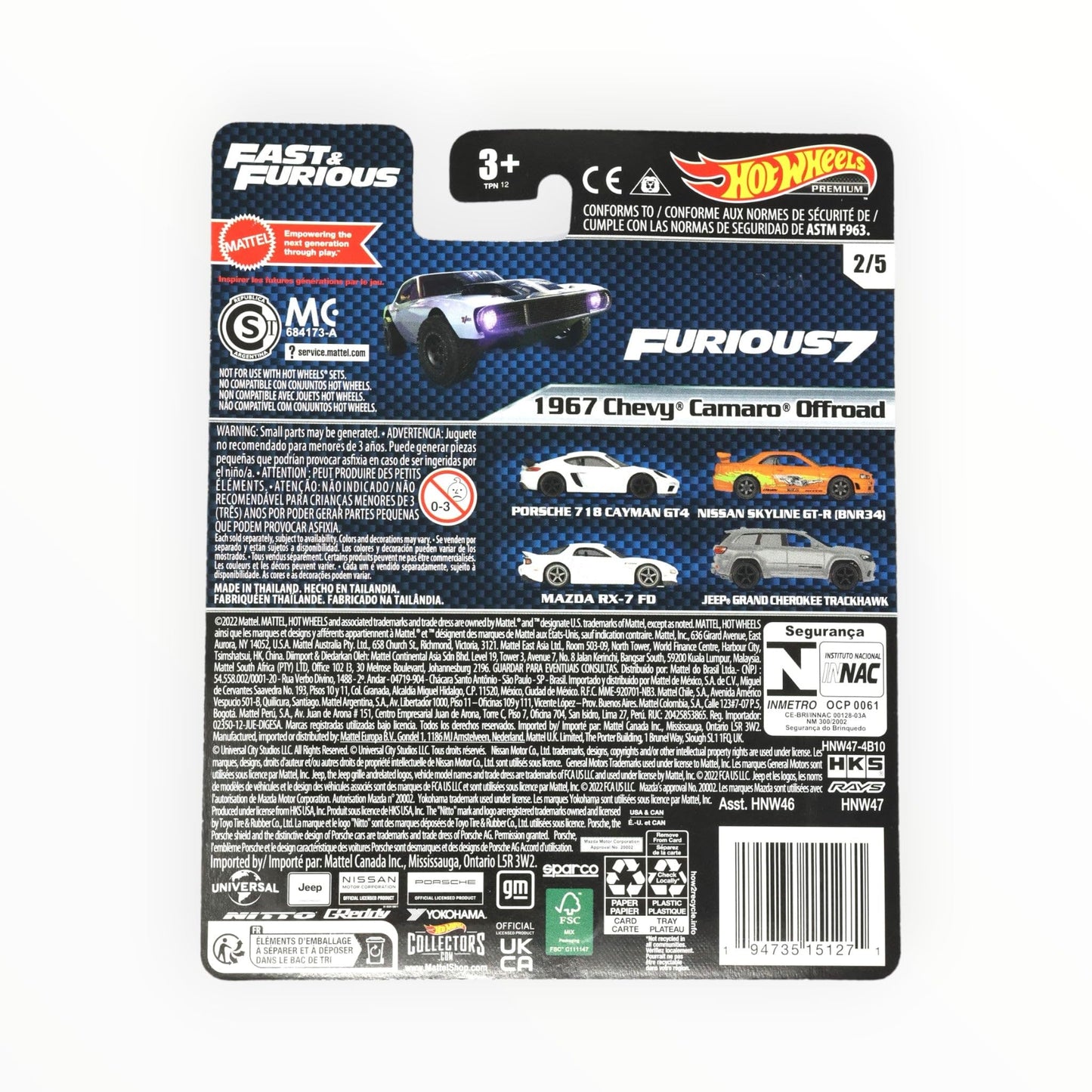 Hot Wheels 1967 Chevy Camaro Offroad, Fast & Furious 2/5