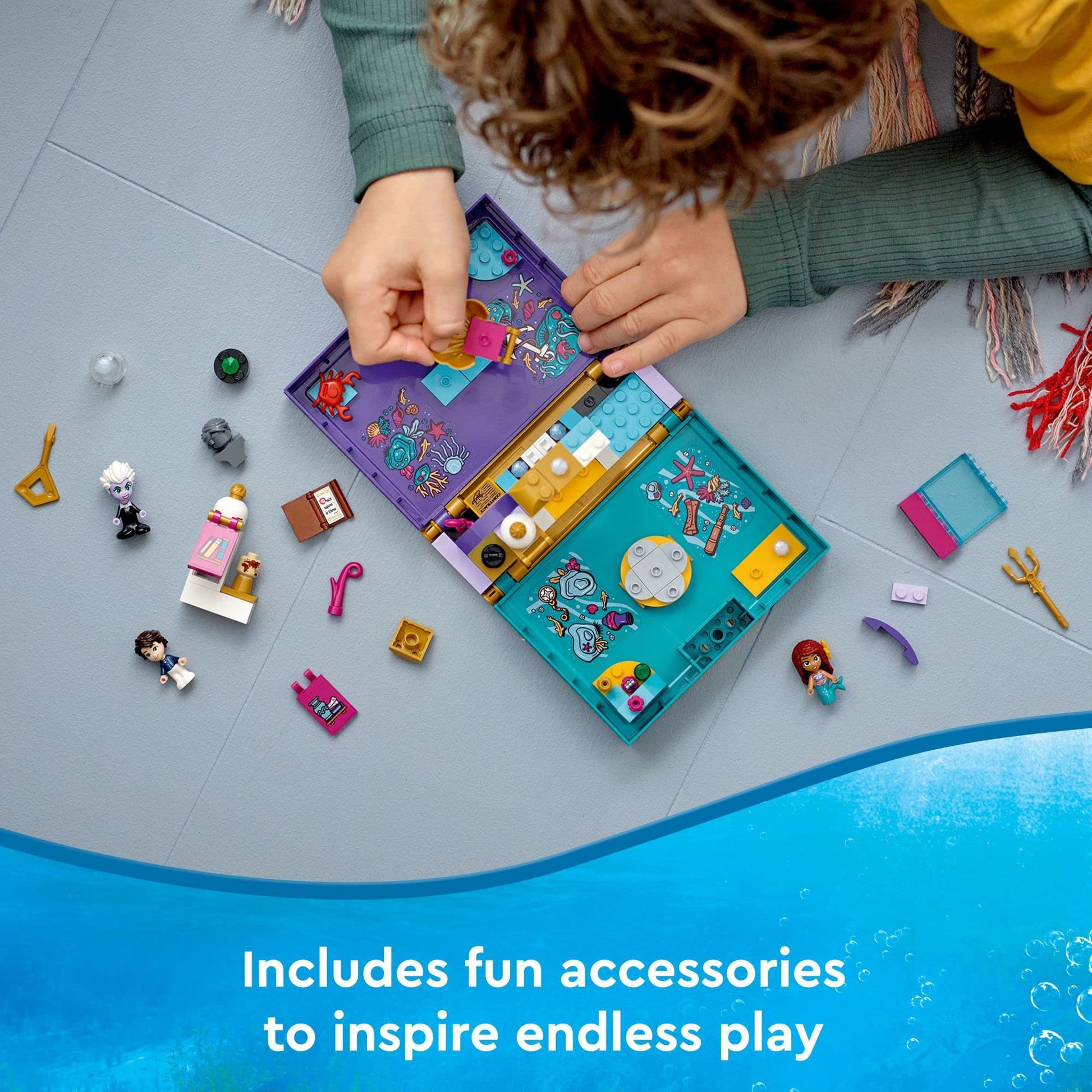 LEGO Disney The Little Mermaid Story Book 43213 Fun Playset with Ariel, Prince Eric, and Ursula Micro-Doll, Disney Princess Toy, Birthday Present