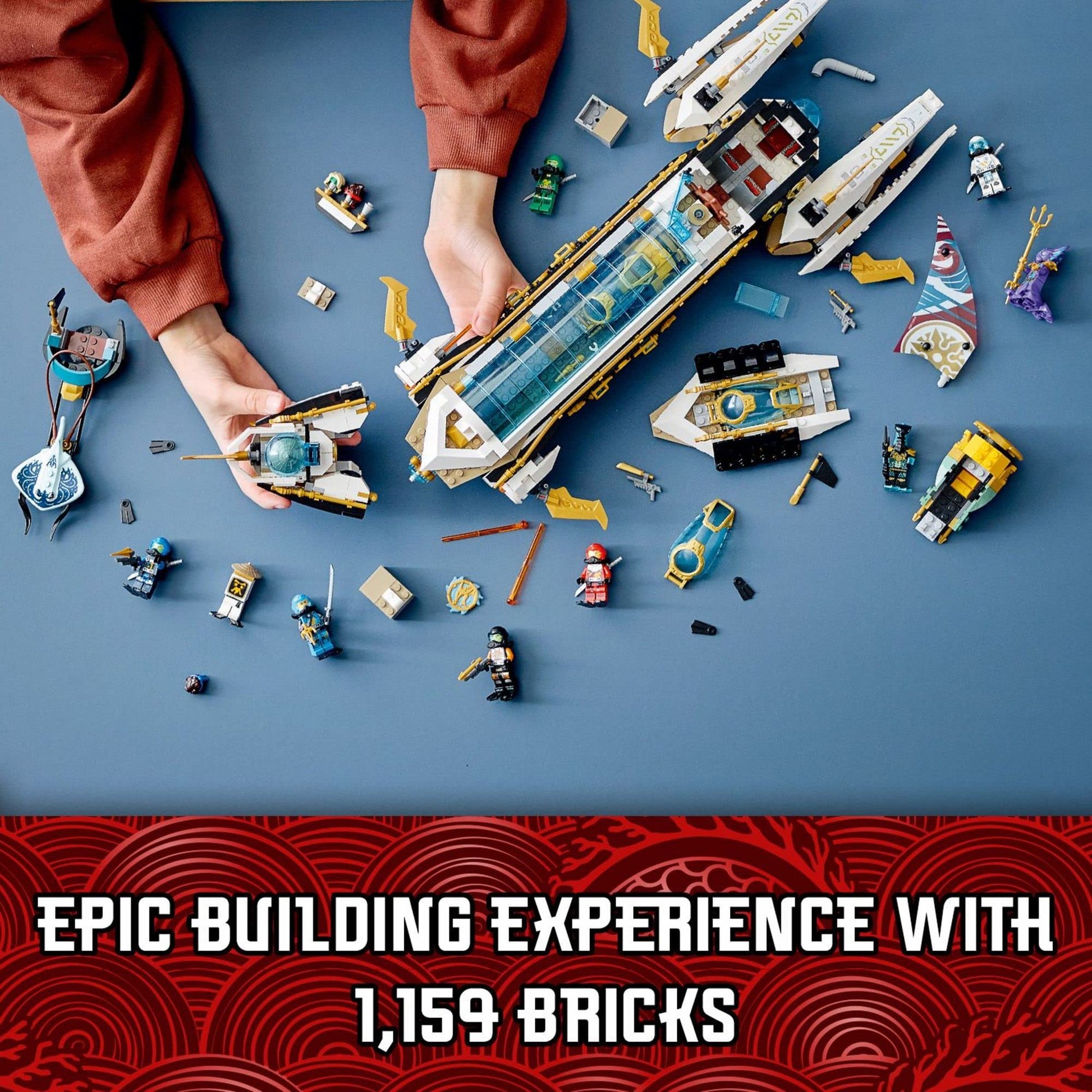 LEGO NINJAGO Hydro Bounty Building Set, 71756 Submarine Toy with Kai and NYA Minifigures, Ninja Toys, Gifts, Presents for Kids, Boys, Girls Age 9 Plus