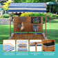 Kids Large Wooden SandBoxes with Roof, Pipleo Outdoor Sand Box Play w/Canopy for Backyard Garden Beach, Sand Pit for Beach Patio Outdoor, [Adjustable